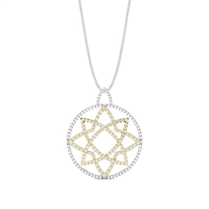Yellow Gold Circle Diamond Pendants