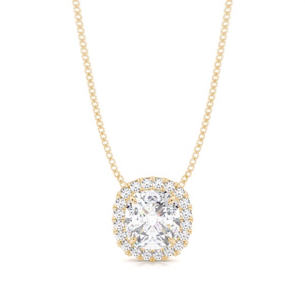 4 Prong Moissanite Halo Pendant