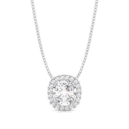 4 Prong Moissanite Halo Pendant