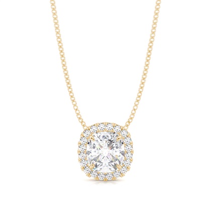 4 Prong Moissanite Halo Pendant