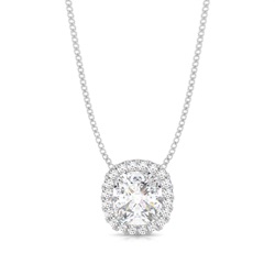 4 Prong Moissanite Halo Pendant