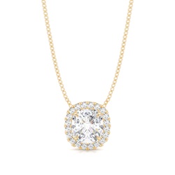 4 Prong Moissanite Halo Pendant