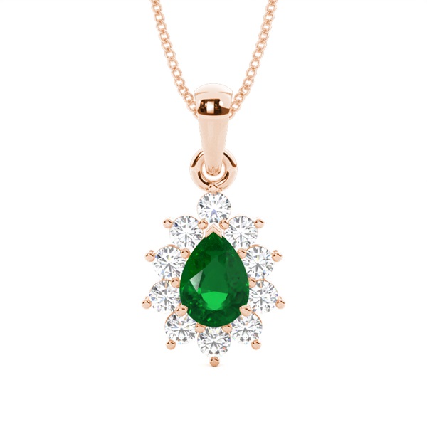 Halo Emerald Stud Pendant
