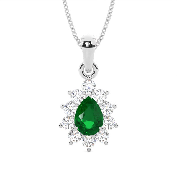 Halo Emerald Stud Pendant