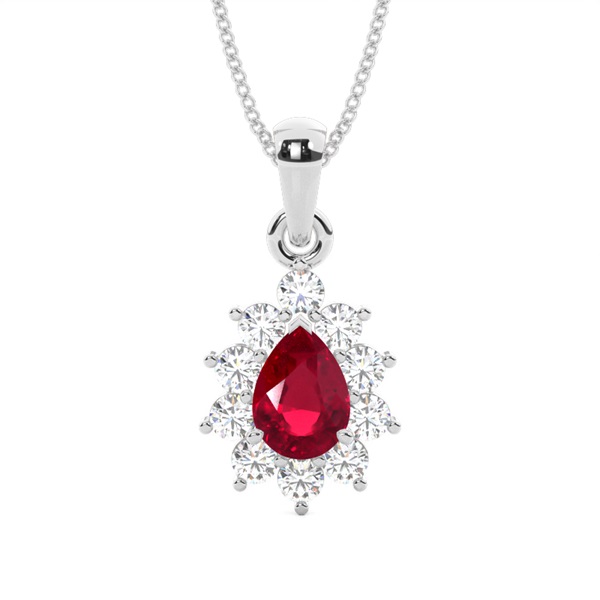 Halo Ruby Stud Pendant