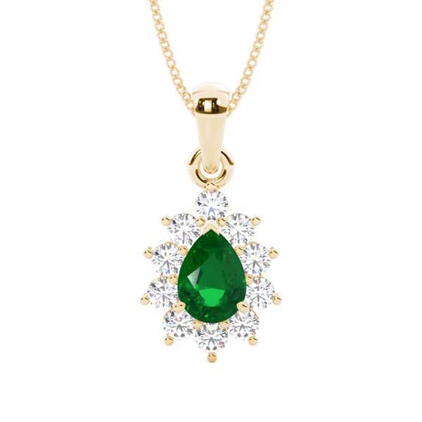 Halo Emerald Stud Pendant