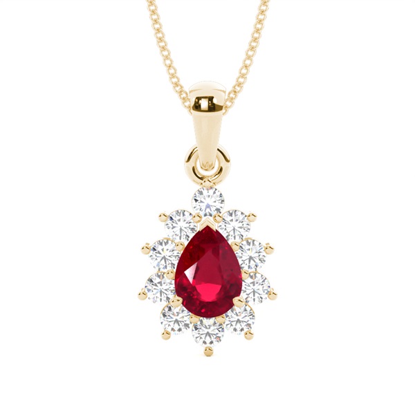 Halo Ruby Stud Pendant