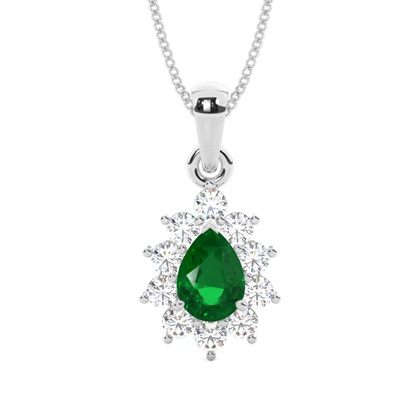 Halo Emerald Stud Pendant
