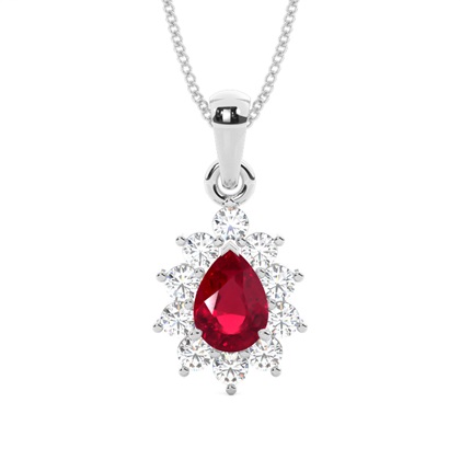 Pear Gemstone Diamond Pendants