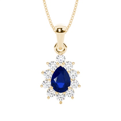 Halo Blue Sapphire Stud Pendant