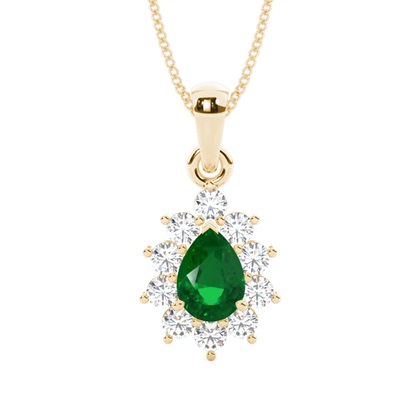 Halo Emerald Stud Pendant