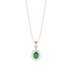 Halo Emerald Stud Pendant