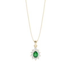 Halo Emerald Stud Pendant