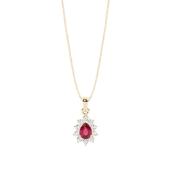 Halo Ruby Stud Pendant