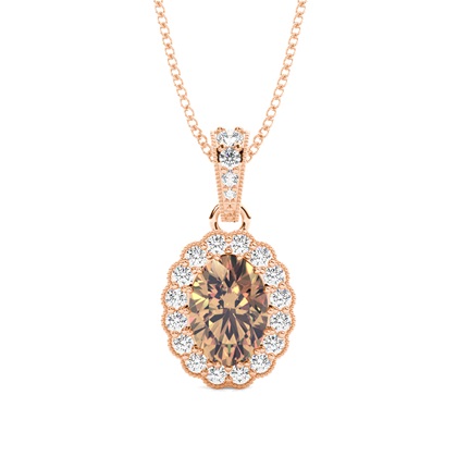 Rose Gold Champagne Diamond Pendants