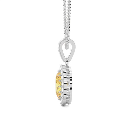 Gelber Diamant Halo Anhänger