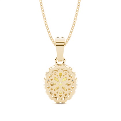 Gelber Diamant Halo Anhänger