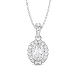 4 Prong Setting Moissanite Halo Pendant