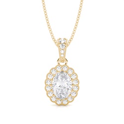 4 Prong Setting Moissanite Halo Pendant
