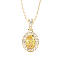 Prong Set Yellow Diamond Halo Pendant
