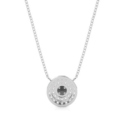 Halo-Anhänger mit rundem schwarzen Diamanten