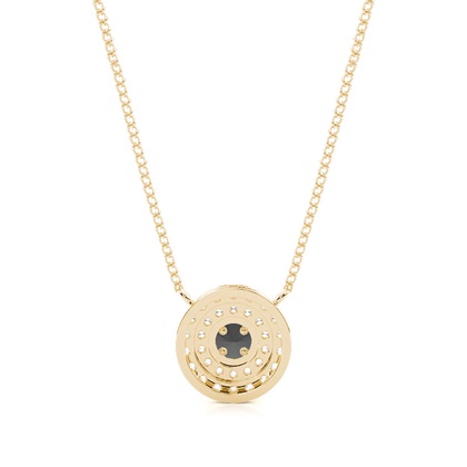 Halo-Anhänger mit rundem schwarzen Diamanten