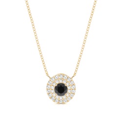 Round Black Diamond Halo Pendant