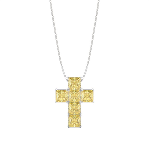Yellow Diamond Cross Pendant