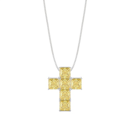 Yellow Diamond Cross Pendant