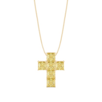 Yellow Gold Cross Diamond Pendants