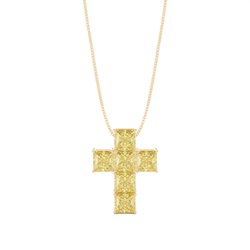 Yellow Diamond Cross Pendant