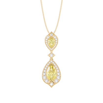 Yellow Gold Designer Diamond Pendants