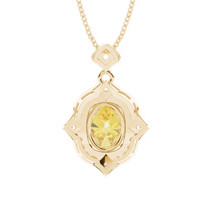 Gelber Diamant Halo Designer Anhänger