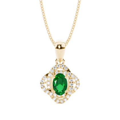 Oval Yellow Gold Diamond Pendants Gemstones