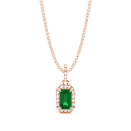 Rose Gold Halo Diamond Pendants