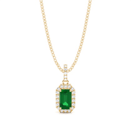 Yellow Gold Halo Diamond Pendants