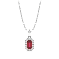 4 Prong Setting Ruby Halo Pendant