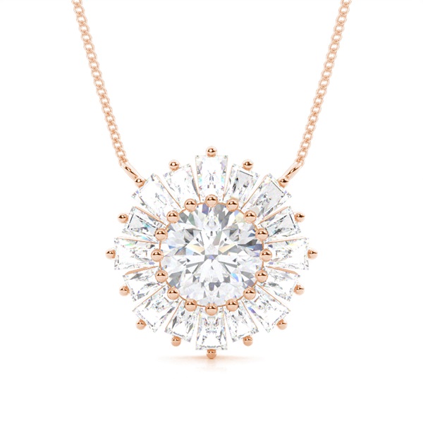 Moissanite Circle Prong Studded Pendant
