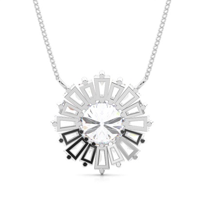 Moissanite Circle Prong Studded Pendant