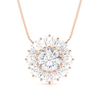 Moissanite Circle Prong Studded Pendant