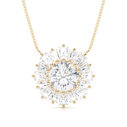 Moissanite Circle Prong Studded Pendant