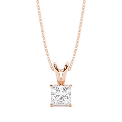 Rose Gold Halo Diamond Pendants
