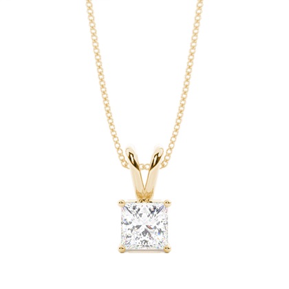 Yellow Gold Halo Diamond Pendants