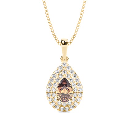 Yellow Gold Champagne Diamond Pendants