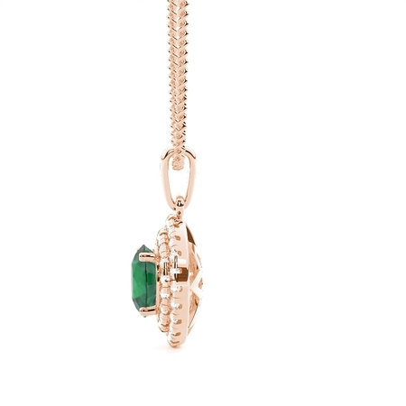 Zinkeneinstellung Rund Smaragd Halo Anhänger