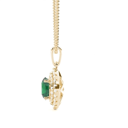 Zinkeneinstellung Rund Smaragd Halo Anhänger