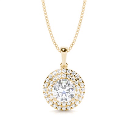 Prong Setting Round Moissanite Halo Pendant