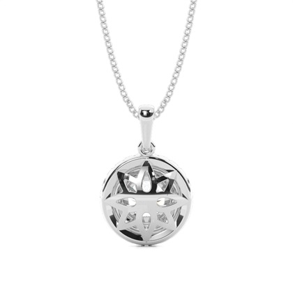 Krappenfassung runder schwarzer Diamant Halo-Anhänger