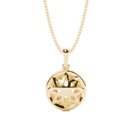 Krappenfassung runder schwarzer Diamant Halo-Anhänger