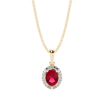 Oval Yellow Gold Diamond Pendants Gemstones